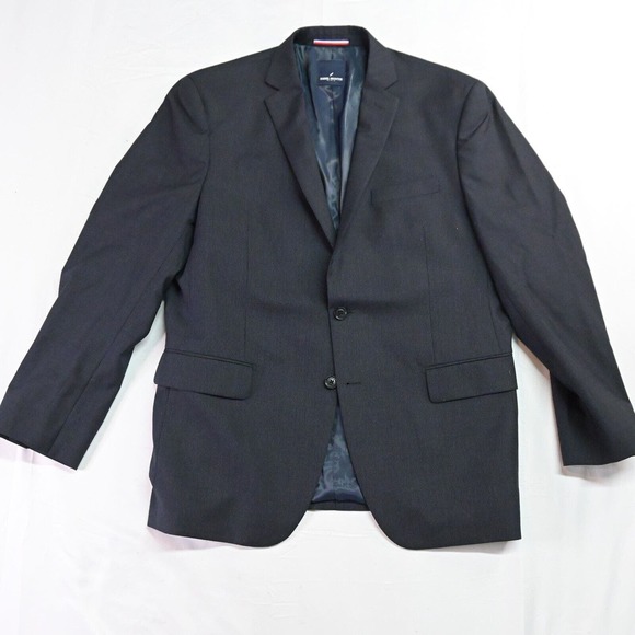 Daniel Hechter Paris 42R Navy Blue Woven‎ 2 Button Blazer Suit Jacket - Picture 1 of 5